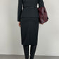 Made in Italy black skirt suit