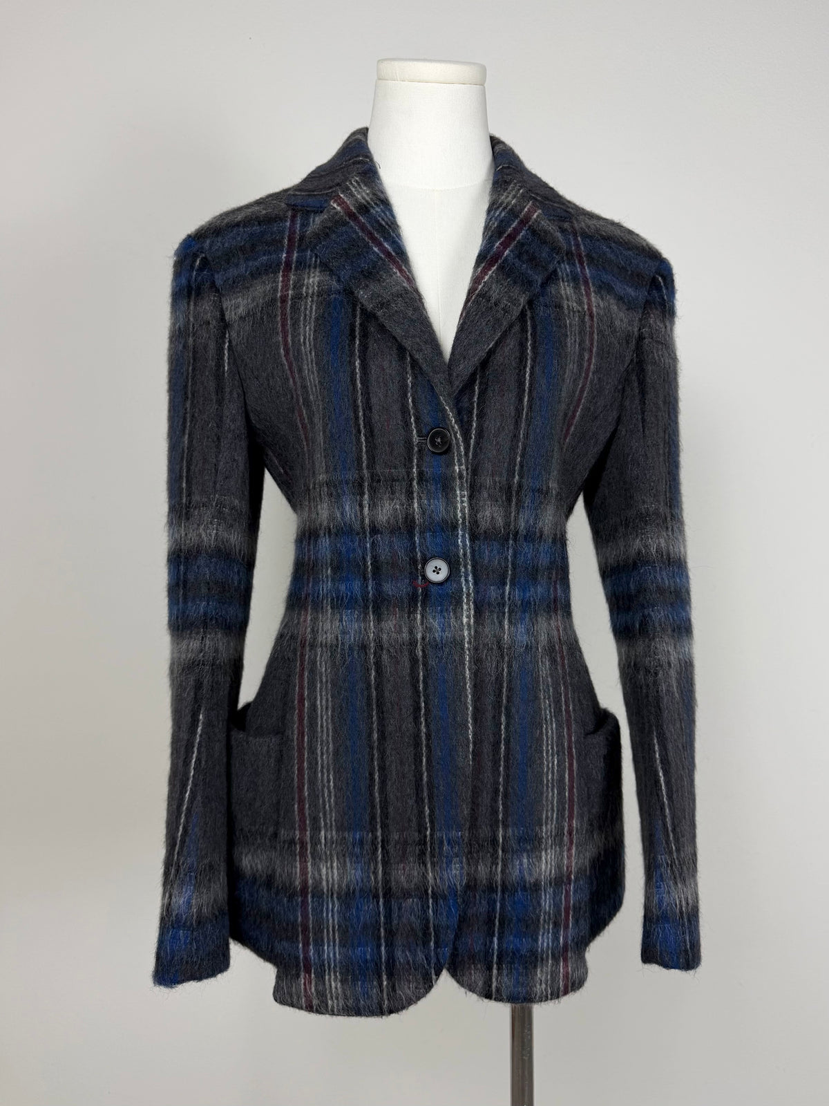 Blazer Jil Sander in mohair spazzolato tartan