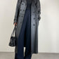 Trench vintage in vera pelle