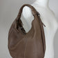 Borsa hobo in vera pelle color tortora