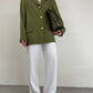 Blazer vintage in lana verde oliva