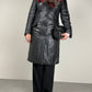 Trench in vera pelle leggermente imbottito