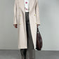 Cappotto in beaver di lana angora e cashmere color cipria