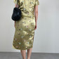 Qipao sartoriale in jacquard di viscosa