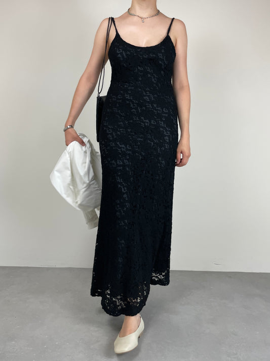 Abito vintage in pizzo nero