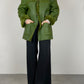 Olive green shearling jacket