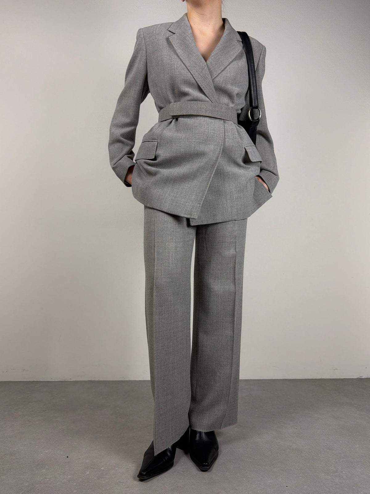 MAX MARA completo grigio in lana e viscosa