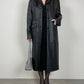 Leather long trench coat