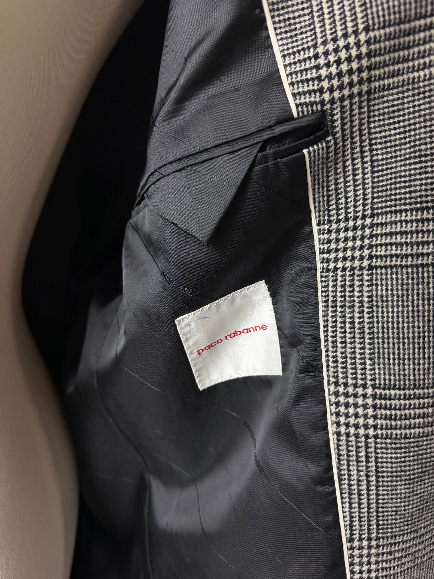 Paco Rabanne cappotto in lana a fantasia principe di Galles