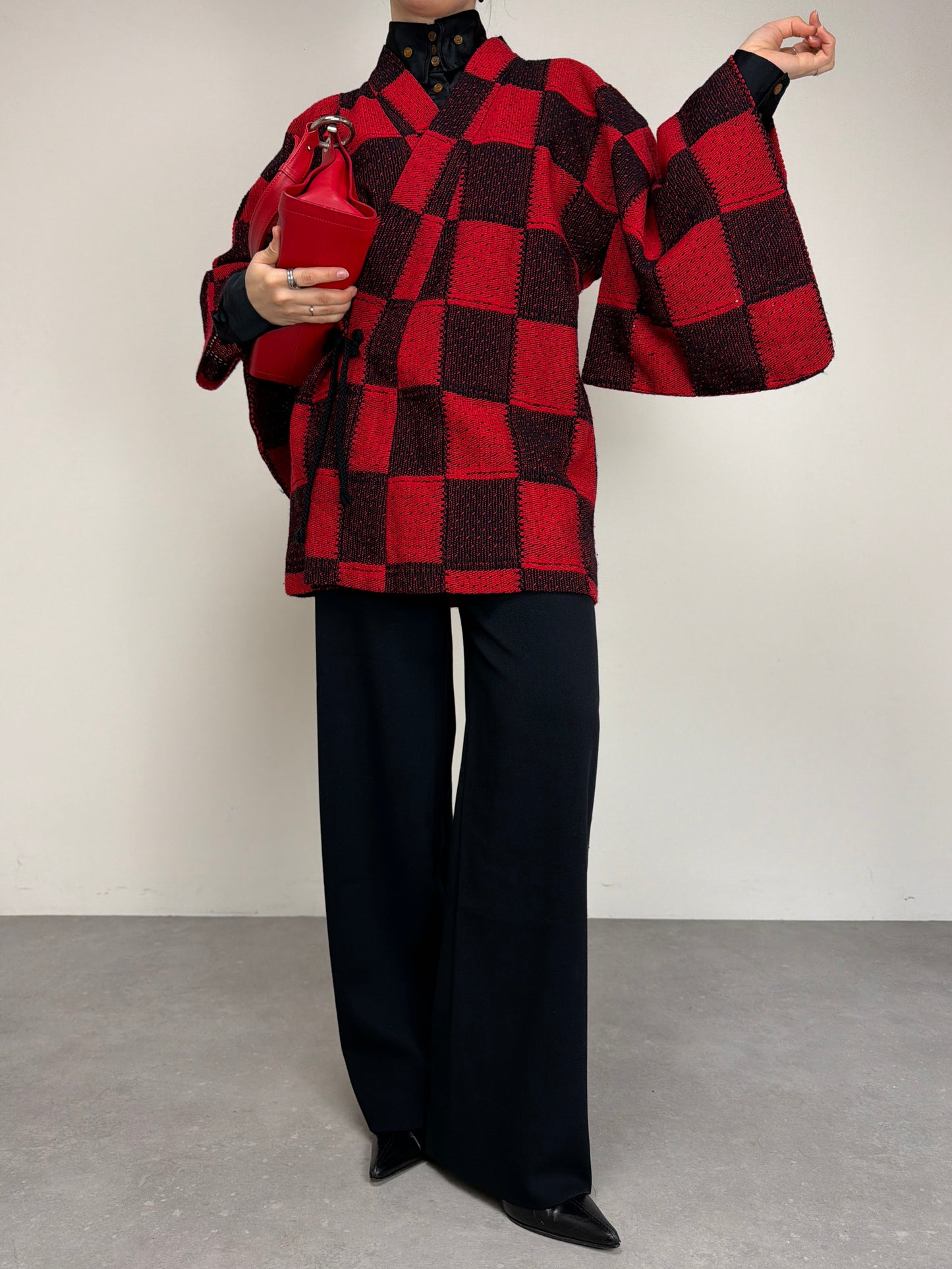 Haori giapponese in maglia di lana