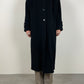 Long black wool coat with belt