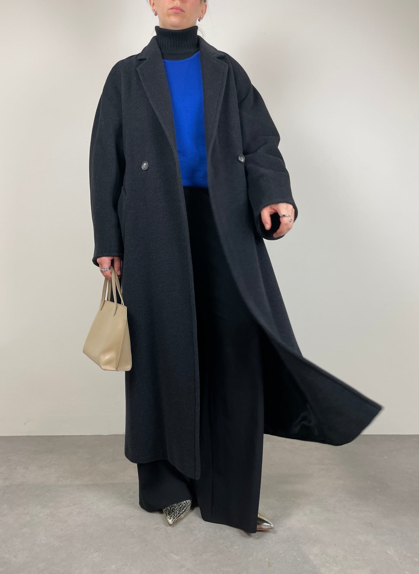 Long grey wool coat