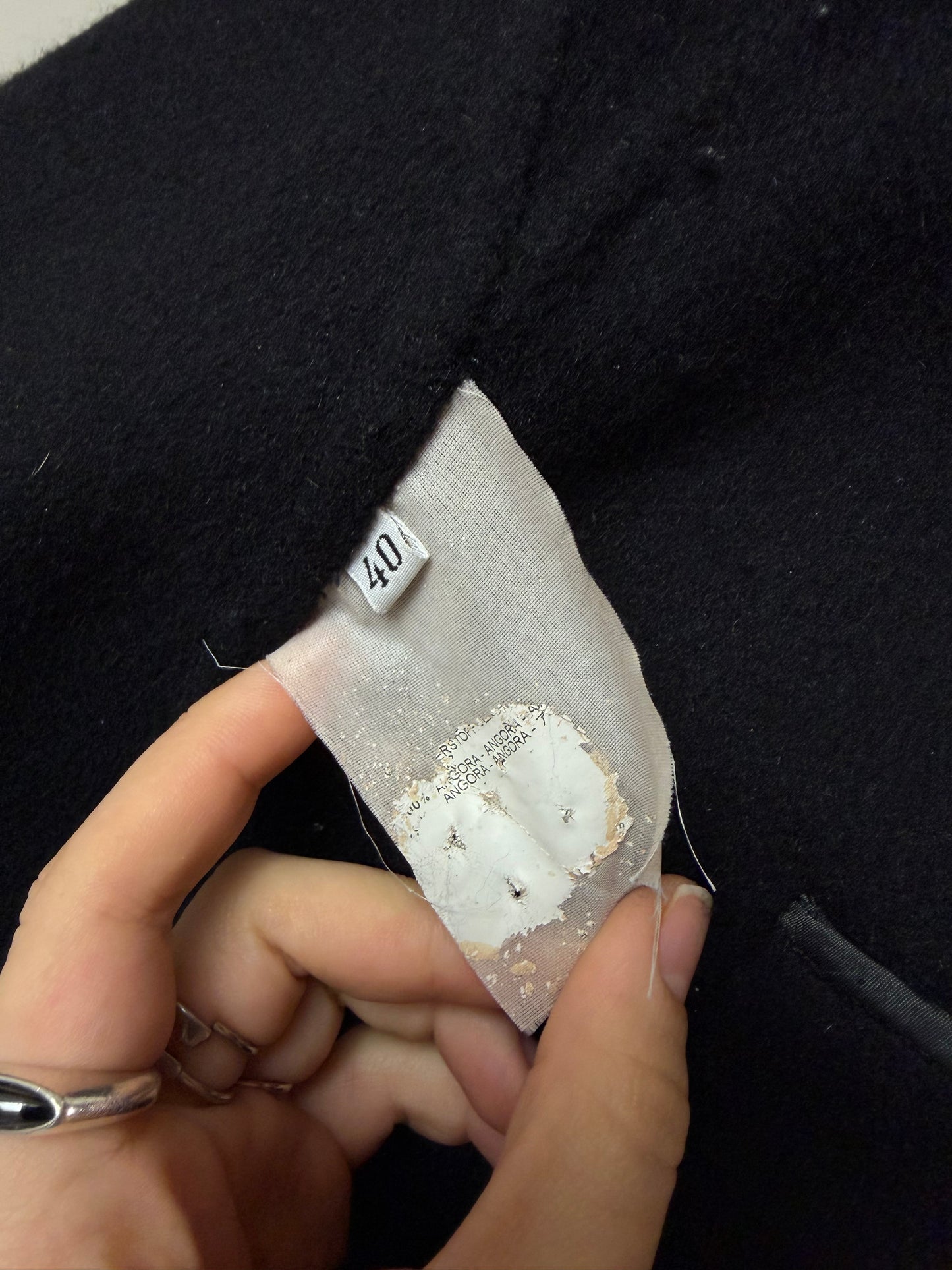 JIL Sander cappotto in drap di angora nero