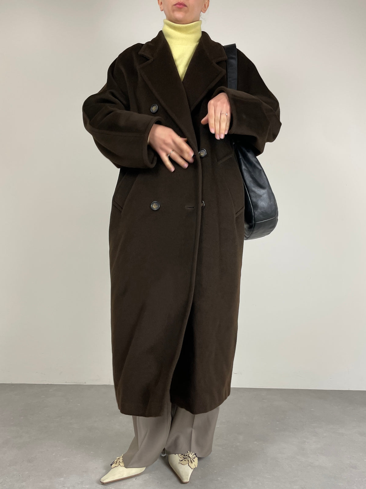 Max Mara 101801 cappotto vintage color cioccolato