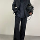 Blazer vintage in misto lana gessato
