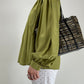 Camicia in pura seta verde oliva