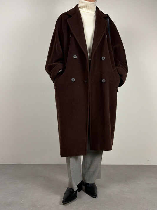 MARELLA cappotto in lana e cashmere color cioccolato