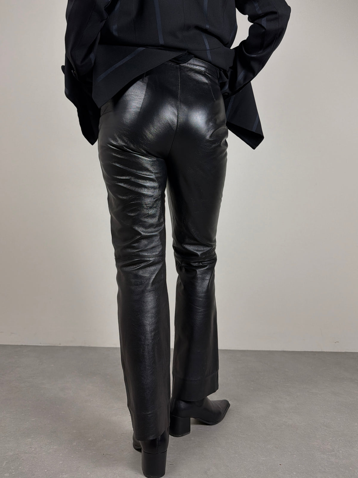 Pantalone vintage in vera pelle neri
