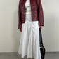 Burgundy leather jacket