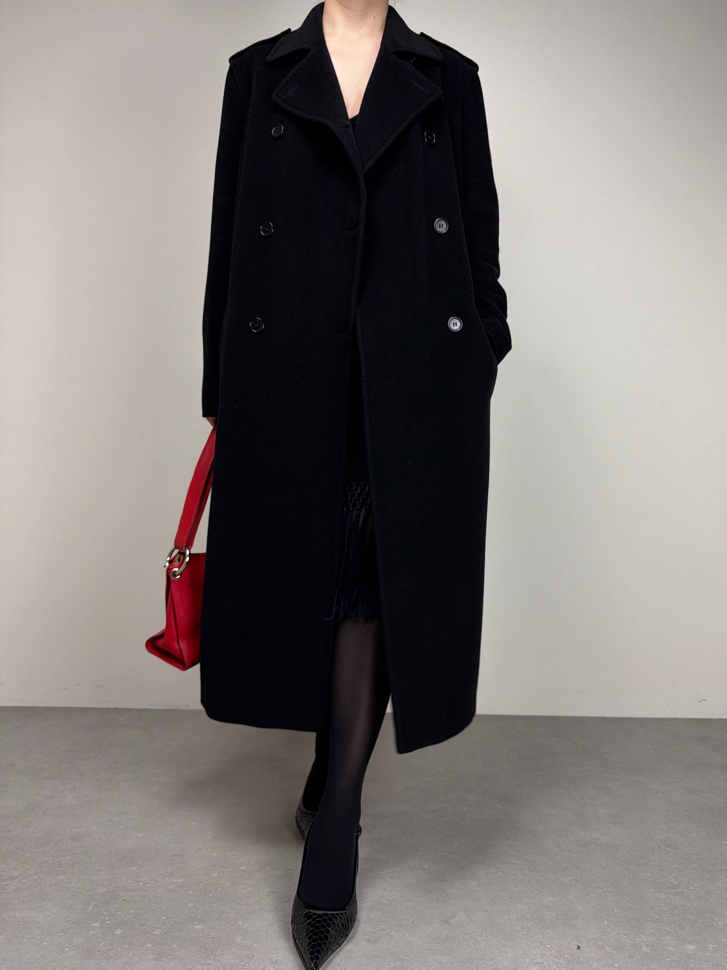 Cappotto vintage Made in Italy in angora, lana e cashmere