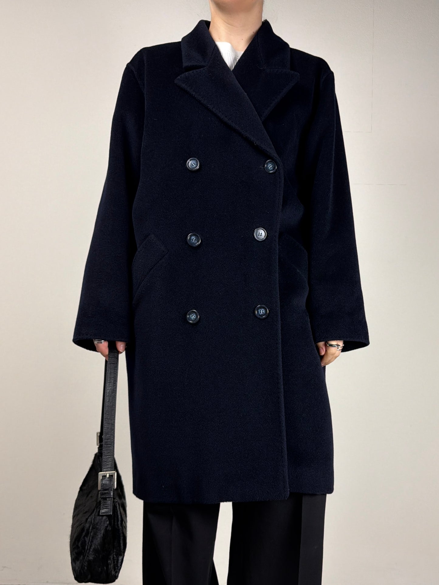Max Mara cappotto in lana blu