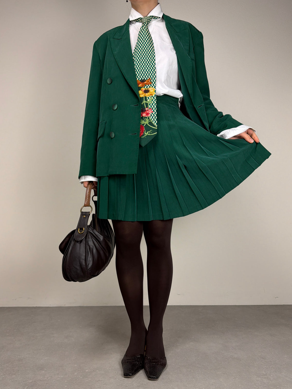 Completo vintage in 100% seta
