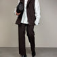 Completo vintage con gilet e pantalone in lana gessata