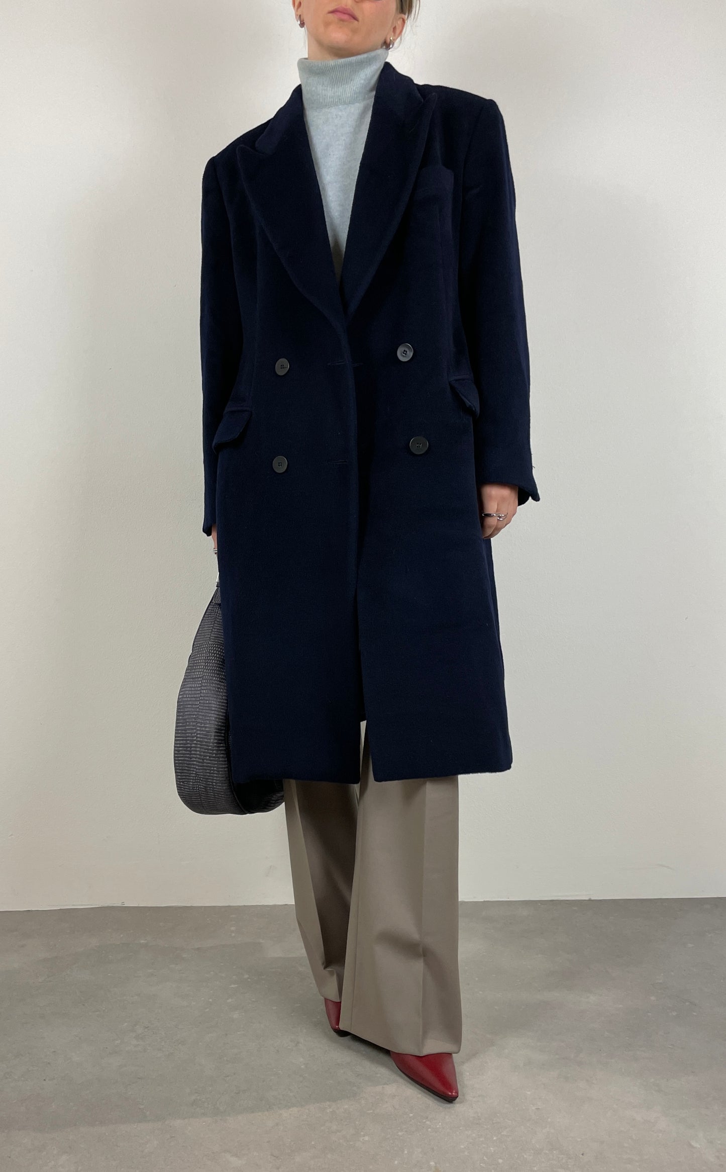 MANI by Giorgio Armani wool blue coat