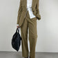 Completo vintage Made in Italy in misto lana gessato