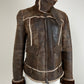 Marella montone in vero shearling marrone