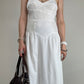 Abito lungo bustier con inserti in seta