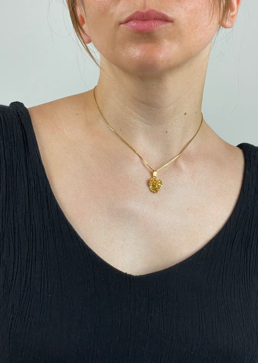 Collana con vera foglia ricoperta in argento 925