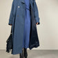 Trench vintage con gilet staccabile in vera pelliccia lapin