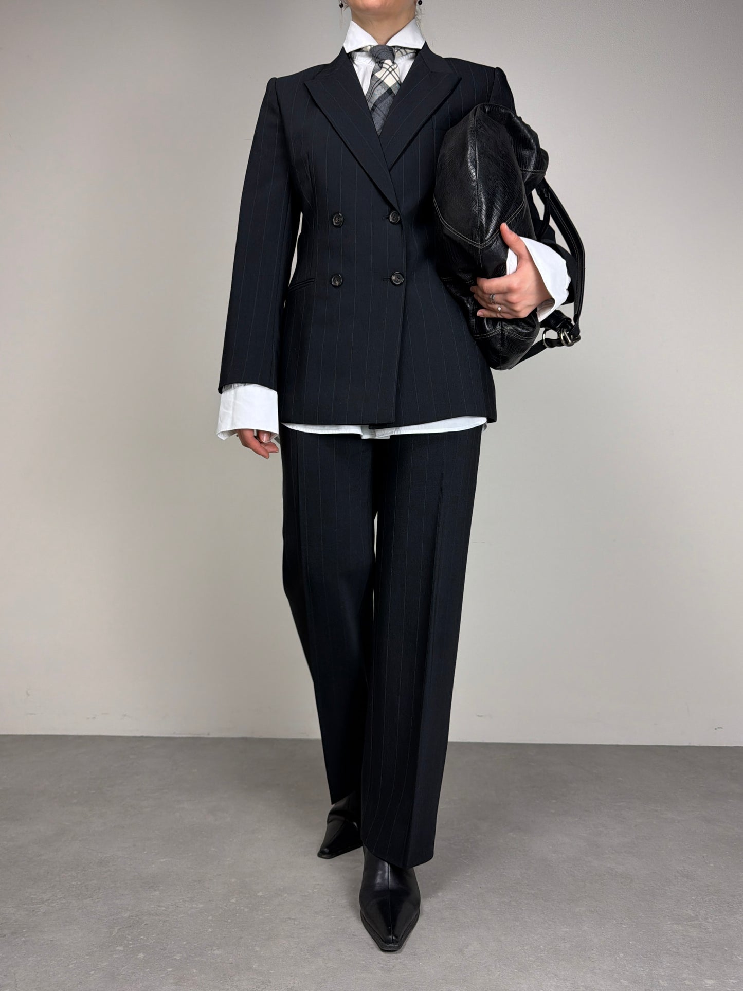 Completo vintage in lana gessata