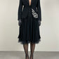 Blazer nero con ricamo intagliato