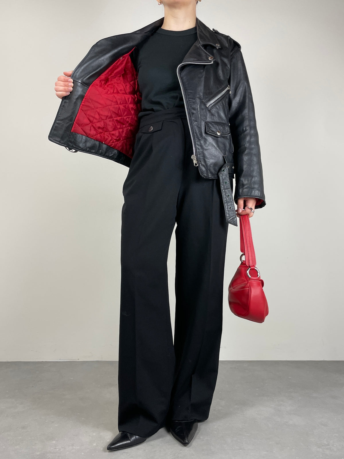 Chiodo vintage in vera pelle