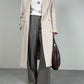 Cappotto in beaver di lana angora e cashmere color cipria