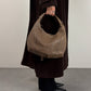 Borsa hobo in vera pelle color tortora
