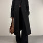 Cappotto gessato in lana e angora made in Italy