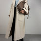 Cappotto lungo panna in lana, angora e cashgora