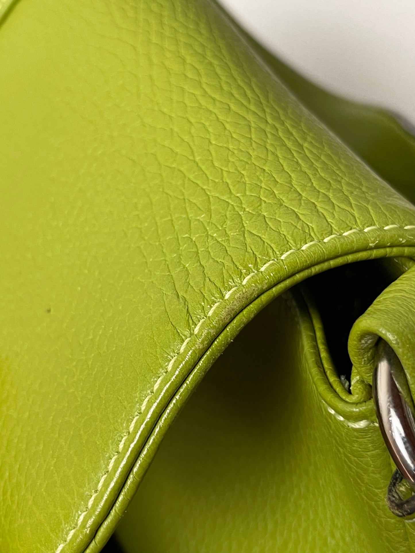 Made in Italy olive green leather bag