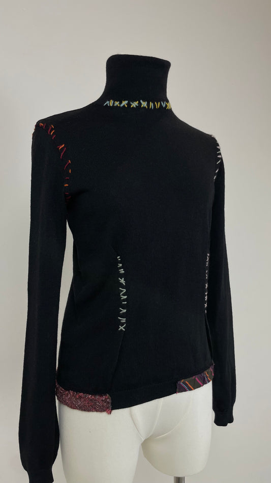 MOSCHINO maglione in lana con ricami manuali