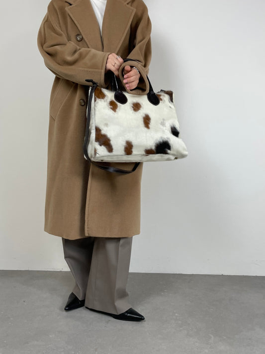 Maxi borsa in vera pelle cavallino