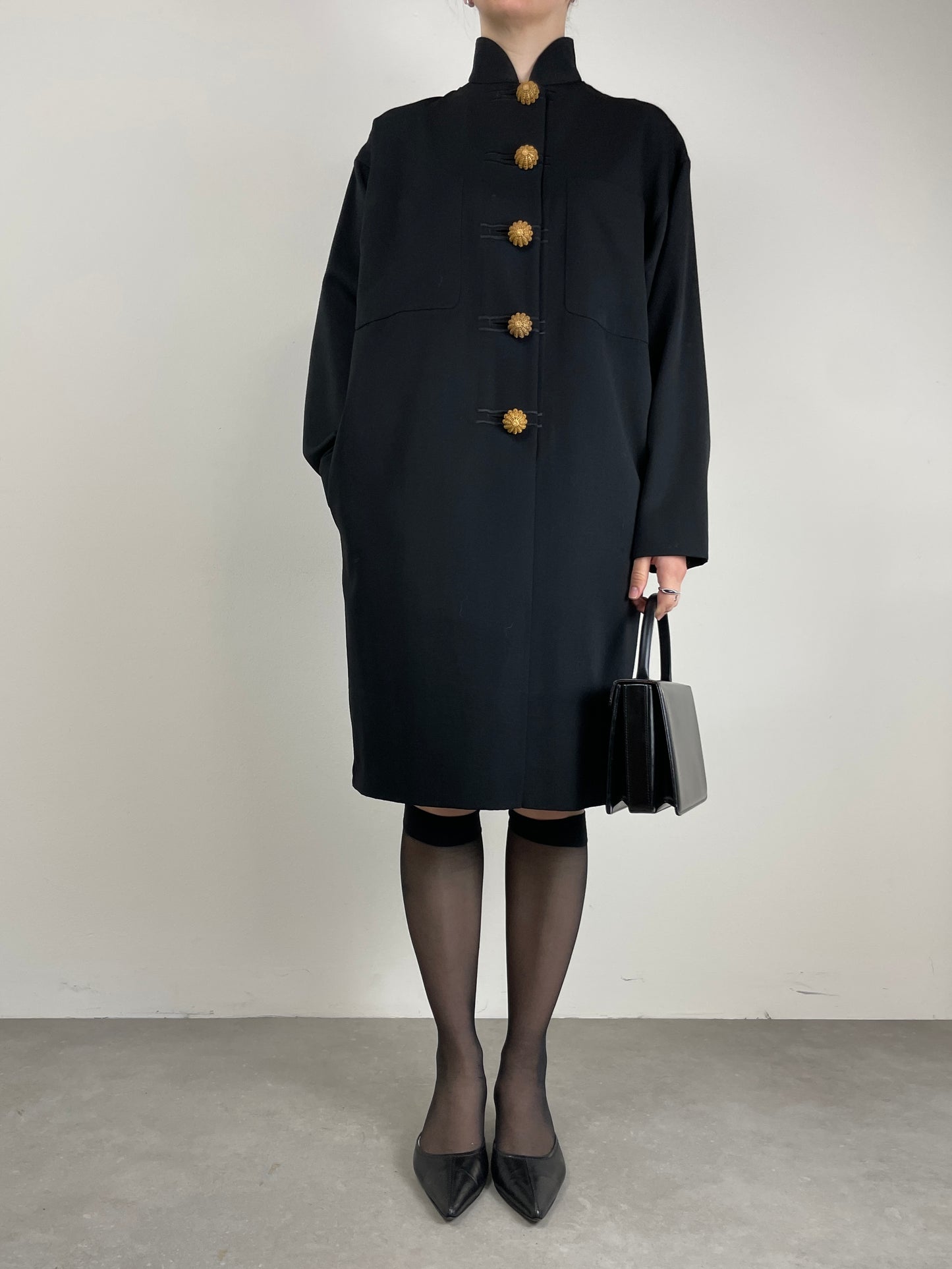 Abito vintage stile orientale, made in Italy, in pura lana vergine