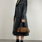 Trench vintage vera pelle nera