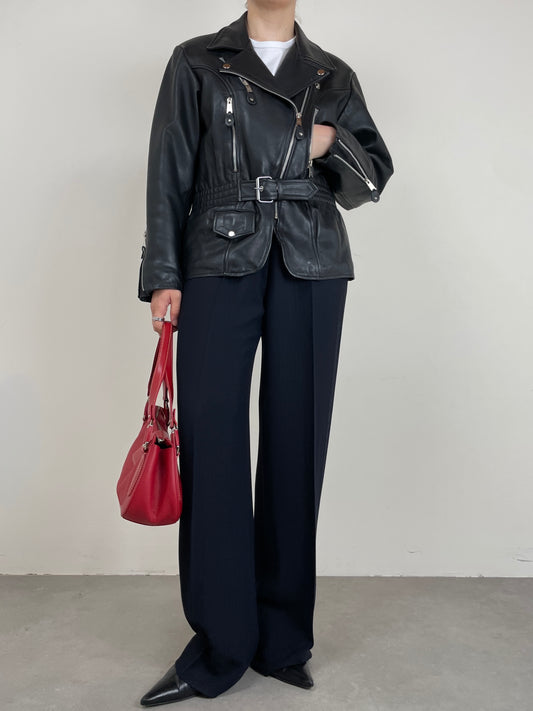 Chiodo vintage in vera pelle