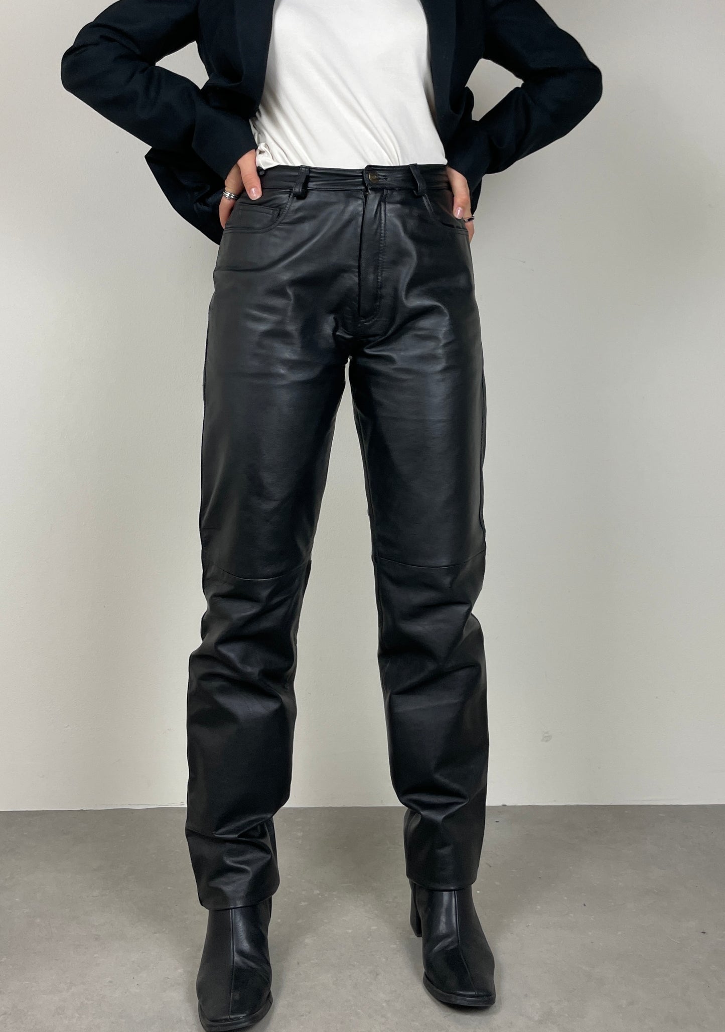 Black leather pants