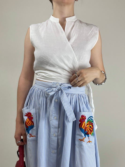 Top MAX MARA incrociato in puro lino
