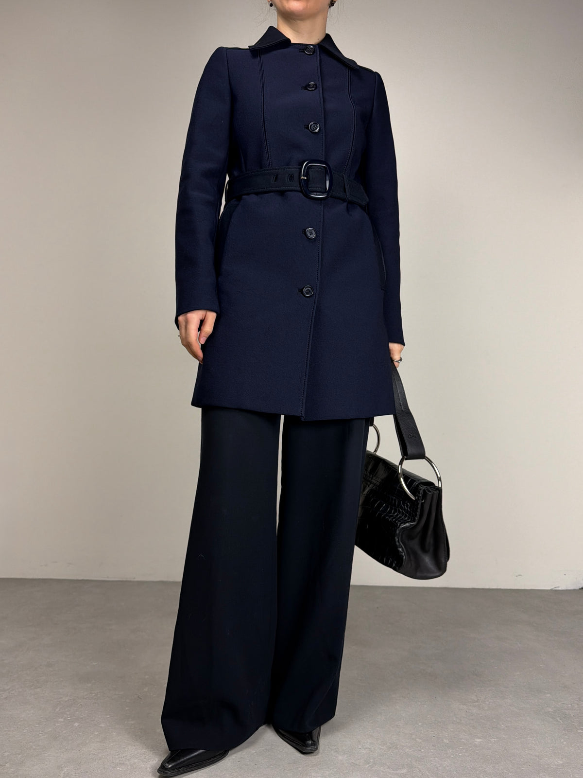 PRADA trench blu e nero