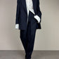 Completo vintage in 100% lana blu